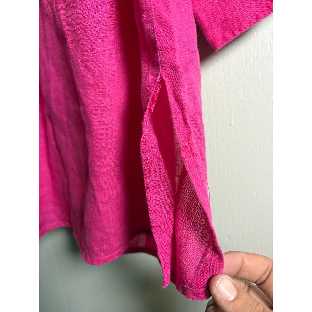 Alexandra Bartlett Woman 2X Linen Button Front Tunic‎ 3/4 Sleeve Blouse - Picture 5 of 5